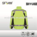 2015 high quality reflective safety fleece jacket with chest pocket and detachable hood